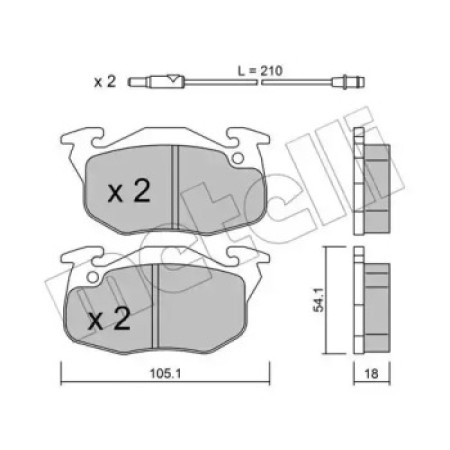 Колодки тормозные (передние) Peugeot 106 91-04/205/305/309/405 82-98/Renault Clio 91-98 (с датчик.) (22-0037-0)