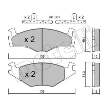 Колодки тормозные (передние) Seat Cordoba/Ibiza 93-02/VW Golf/Jetta 76-91/Passat B2 83-88 (22-0045-0K)