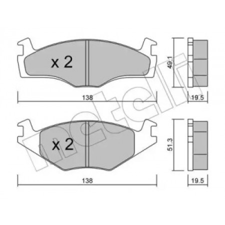 Колодки гальмівні (передні) Seat Cordoba/Ibiza 93-02/VW Caddy 82-92/Golf 82-99/Passat B2-B4 79-92 (22-0045-1)