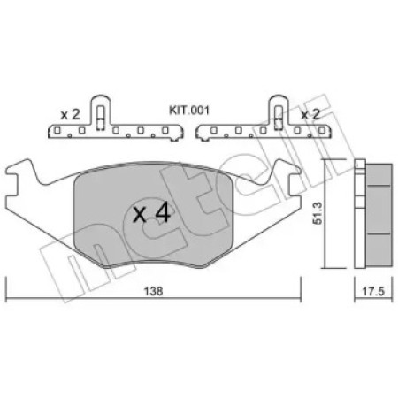 Колодки тормозные (передние) Seat Cordoba/Ibiza 94-02/VW Golf/Jetta/Polo 81-94/Passat B1/B2 79-88 (22-0047-0K)