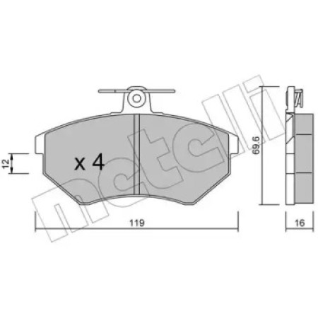 Колодки тормозные (передние) Seat Cordoba/Ibiza/Toledo 93-02/VW Golf/Passat B2-B4 83-99 (22-0050-0)