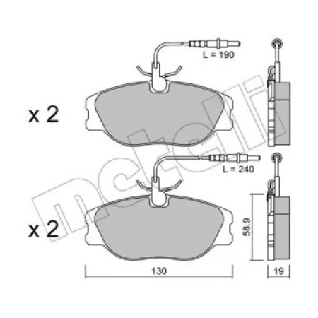 Колодки тормозные (передние) Citroen Jumpy/Evasion/Fiat Scudo/Peugeot Expert/806 95-06 (+датчики) (22-0072-3)