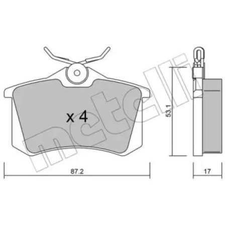 Колодки гальмівні (задні) VW Caddy 04-15/Golf 97-16/Passat B5 96-05/Skoda Fabia/Citroen/Peugeot 99- (22-0100-1)