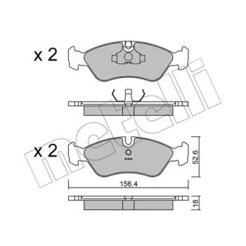 Колодки тормозные (передние) Opel Astra F 91-01/Vectra A/B 88-03/Kadett E 85-92/Omega A 86-94 (22-0117-0)