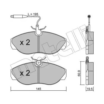 Колодки гальмівні (передні) Citroen Jumper/Fiat Ducato/Peugeot Boxer 94-02 (+датчики) (22-0154-0)