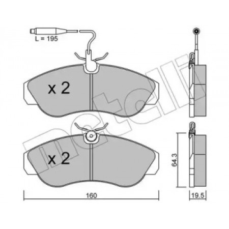 Колодки тормозные (передние) Citroen Jumper 94-/Fiat Ducato/Peugeot Boxer 94-02 R16 (+датчики) (22-0155-0)