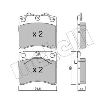 Колодки гальмівні (передні) VW T4 90-03 (22-0163-1)