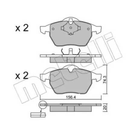Колодки гальмівні (передні) Audi A3/TT/Skoda Octavia 96-10/VW Golf/Passat B3/B4 91-06 (без датчика) (22-0181-2)