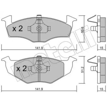 Колодки тормозные (передние) Seat Cordoba/Ibiza II 93-02/VW Golf III 91-99/Polo 95-02 (22-0206-2)