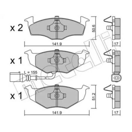 Колодки тормозные (передние) Skoda Fabia 99-14/Roomster 07-15/VW Polo III 01-12 (+датчик) (22-0206-3)