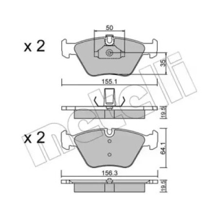 Колодки гальмівні (передні) BMW 5 (E39) 96-04/3 (E46) 00-06 (22-0207-0)