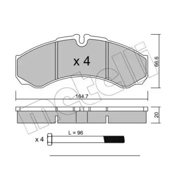 Колодки гальмівні (передні/задні) Iveco Daily II/III/IV/V/VI/Line 89- (22-0212-0)