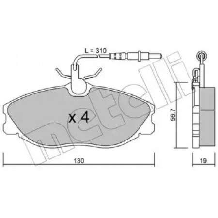 Колодки гальмівні (передні) Citroen Xsara 98-05/Peugeot 306 96-01/406 95-04/607 00-11 (+датчики) (22-0214-0)
