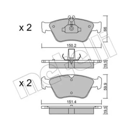 Колодки гальмівні (передні) MB C-class (W202/S202)/E-class (W210/S210)/CLK-class (C208)/SLK 93-04 (22-0219-0)