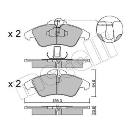 Колодки тормозные (передние) MB Sprinter 208-316 95-06/Vito (W638) 96-03/VW LT 96-06 (22-0256-0)