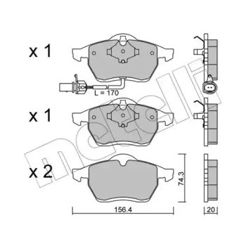 Колодки гальмівні (передні) Ford Galaxy 95-06/Seat Alhambra/VW Sharan 95-10 (+датчик) (22-0279-1)