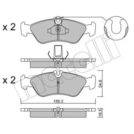 Колодки тормозные (задние) MB Sprinter 308-316 95-06/G-class (W461/W463) 97-/VW LT 96-06 (большая) (22-0311-0)