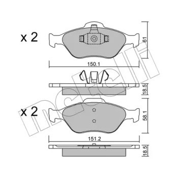 Колодки гальмівні (передні) Ford Fiesta 95-10/Fusion/Ka 02-12/Puma/Mazda 121 96-03/Mazda 2 03-07 (22-0316-0)