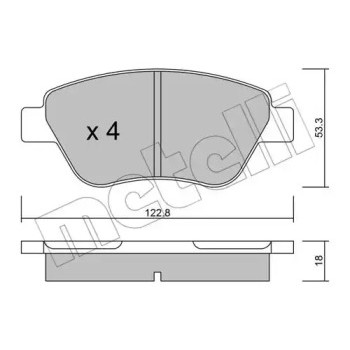 Колодки гальмівні (передні) Fiat Doblo 00-/Panda 03-/500 II 07-/Lancia Musa 04-12 (22-0321-1)