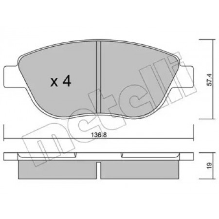 Колодки гальмівні (передні) Citroen C3/C4 02-/Berlingo/Peugeot 307 98-11/Partner 01-08/207 06-15 (22-0322-1)