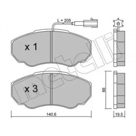 Колодки тормозные (передние) Citroen Jumper/Fiat Ducato/Peugeot Boxer 94- R15(с датчиком) (22-0325-0)