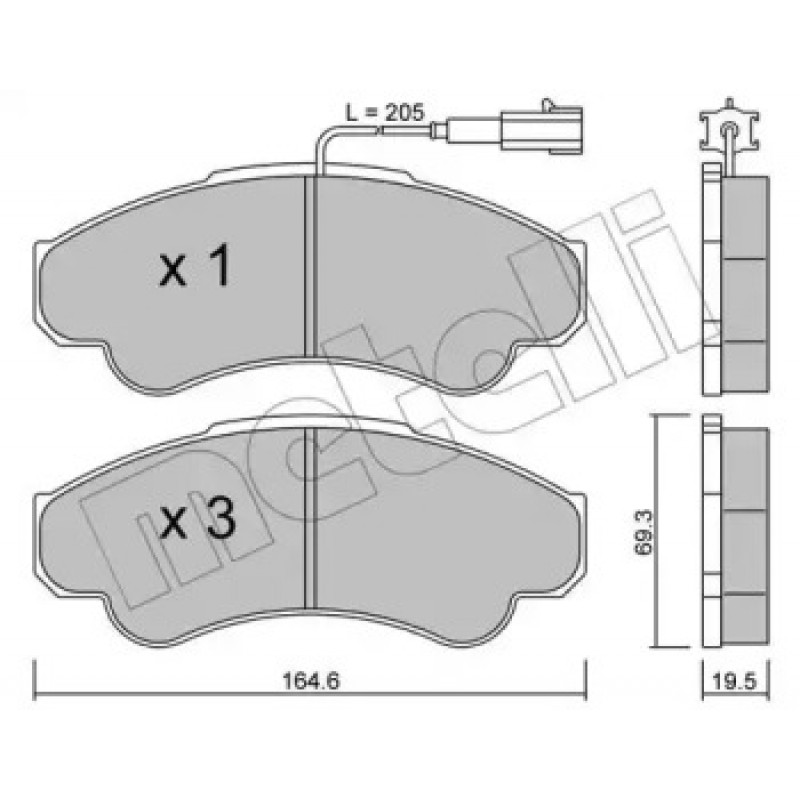Колодки тормозные (передние) Citroen Jumper/Fiat Ducato/Peugeot Boxer 99- R16 (+датчик) (22-0326-0)