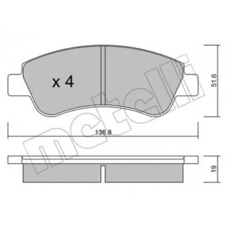 Колодки гальмівні (передні) Citroen C2/C4 04-/C3 09-/Berlingo/Peugeot 206/307 96-/207 06-/208 12- (22-0327-0)