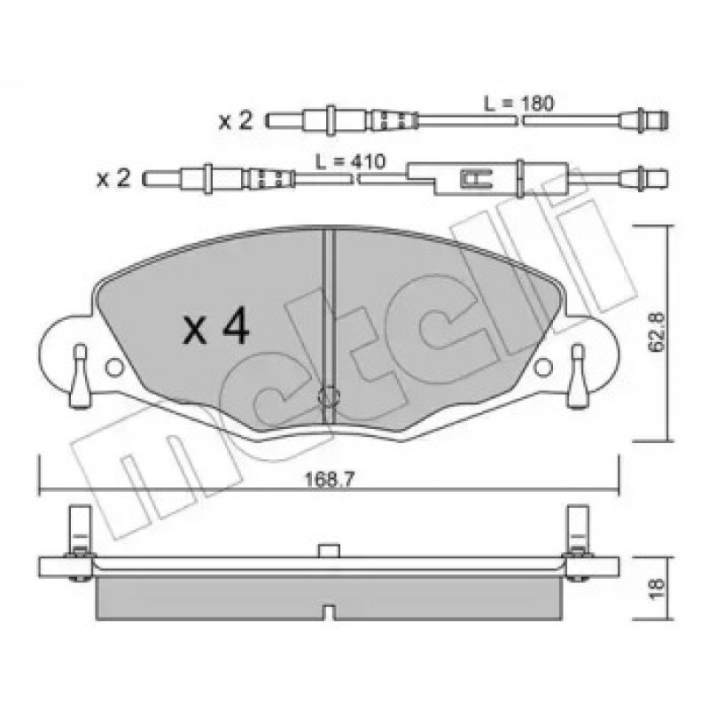 Колодки гальмівні (передні) Citroen С5 01- (+датчики) (22-0332-0)