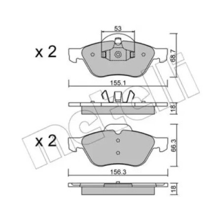 Колодки тормозные (передние) Renault Laguna II/III 01-15/Megane II 03-/Wind 10- (22-0335-0)