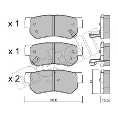 Колодки гальмівні (задні) Hyundai Tucson 04-/Santa Fe/Getz/Sonata 98-12/Kia Sportage/Carens 04- (22-0365-0)