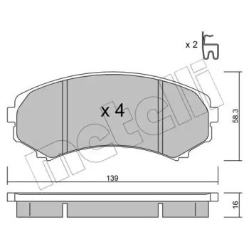 Колодки тормозные (передние) Mitsubishi Grandis 04-11/Pajero II-IV 90-/Mazda E2000/2200 88-03 (22-0399-0)