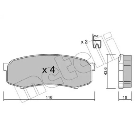 Колодки тормозные (задние) Mitsubishi Pajero IV 06-/Toyota Land Cruiser 84-/Prado 02-/Lexus GX 01- (22-0432-0)