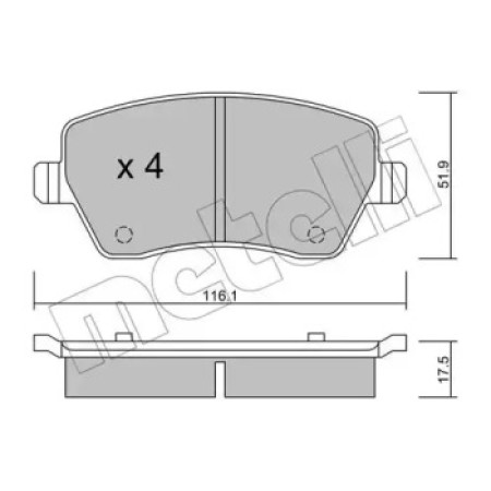 Колодки гальмівні (передні) Renault Dokker/Duster/Zoe 11-/Kangoo 08-/Clio/Nissan Note 05-/Micra 03- (22-0485-0)