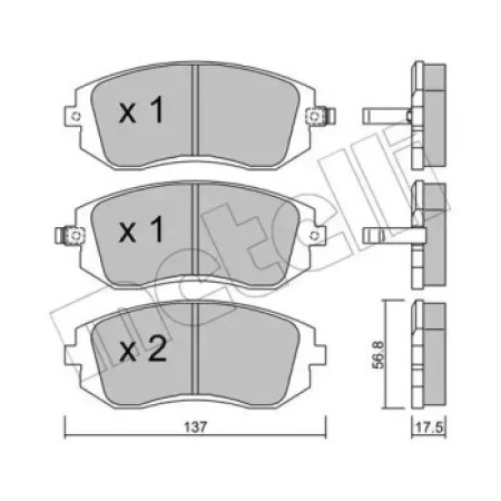 Колодки гальмівні (передні) Subaru Forester 02-/Impreza 00-/Legacy 03-14/Outback 03- (22-0500-0)