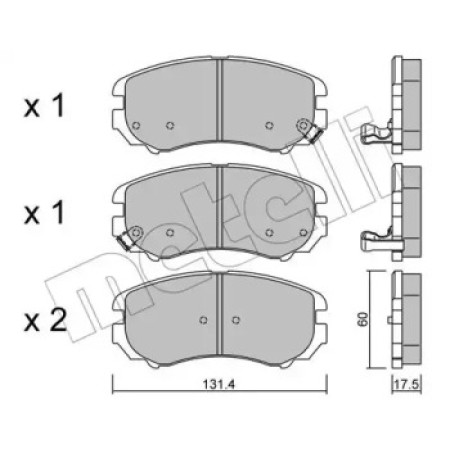 Колодки тормозные (передние) Hyundai Sonata/Elantra 01-11/ix20 10-/Tucson/Kia Sportage/Carens 04- (22-0503-0)