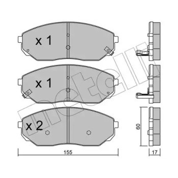 Колодки тормозные (передние) Kia Sorento I 02- (22-0515-0)