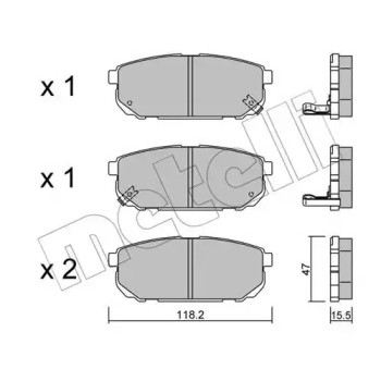 Колодки гальмівні (задні) Kia Sorento I 02- (22-0516-0)