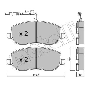 Колодки тормозные (передние) Citroen C8 02-/Jumpy/Fiat Scudo/Peugeot Expert 95-06/807 02- (+датчики) (22-0530-0)