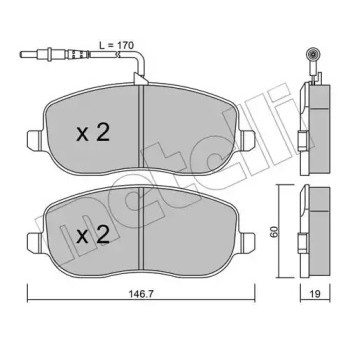 Колодки гальмівні (передні) Citroen C8 02-/Jumpy/Fiat Scudo/Peugeot Expert 95-06/807 02- (+датчики) (22-0530-0)