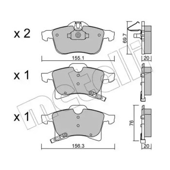 Колодки тормозные (передние) Opel Astra H 04-/Combo 01-/Corsa C/D/E 03-/Meriva A/B 03-/Zafira B 05- (22-0539-0)