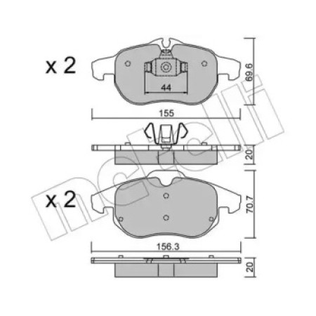 Колодки тормозные (передние) Opel Astra H/Vectra C/Zafira B 02-10/Chevrolet Matiz 05- (22-0540-0)