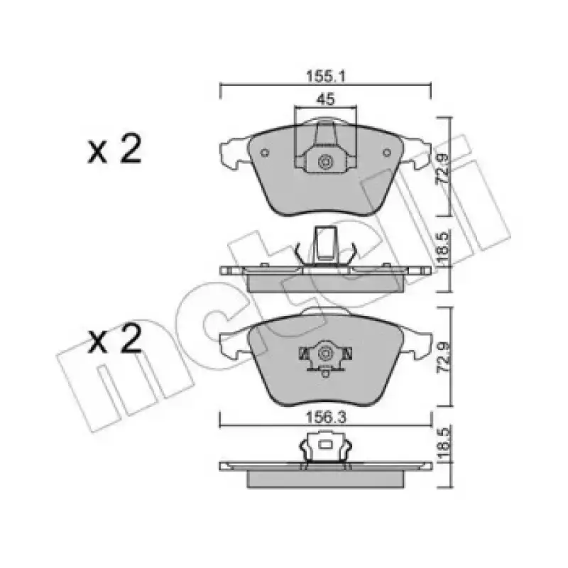 Колодки тормозные (передние) Ford Focus/Mazda 3/Volvo C30/C70/S40/V50/Opel Vectra C 05-14/V40 12- (22-0549-3)