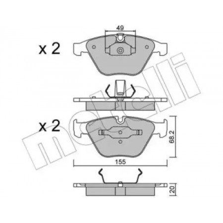 Колодки гальмівні (передні) BMW 3 (E90) 07-13/5 (E60/E61)/6 (E63/E64) 03-10/7 (E65/E66/E67) 01-08 (22-0558-0)