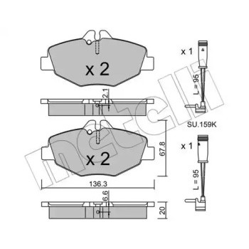 Колодки гальмівні (передні) MB E-class (W211/S211) 02-09 (+датчики) (22-0562-0K)