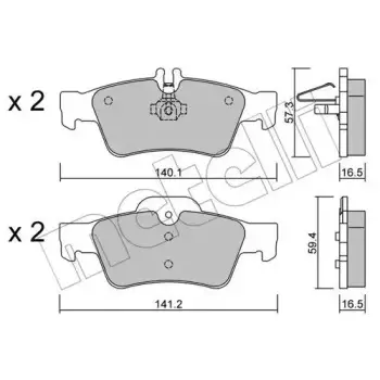 Колодки тормозные (задние) MB C-class (W203) 04-07/E-class (W211/W212) 02-16/S-class (W220/W221) 98- (22-0568-0)