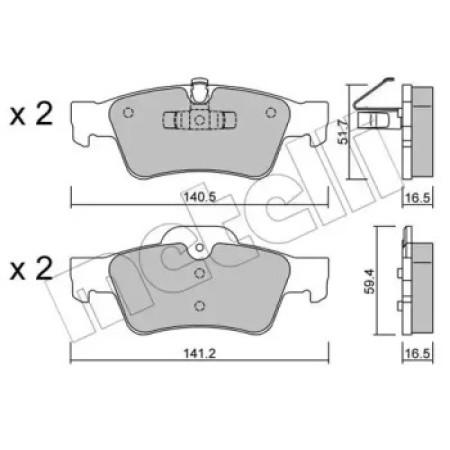 Колодки тормозные (задние) MB M-class (W164)/R-class (W251)/GL-class (X164) 05-14/G-class (W463) 04- (22-0568-1)