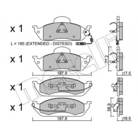 Колодки тормозные (передние) MB M-class (W163) 98-05 (+датчик) (22-0569-0)