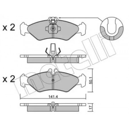 Колодки тормозные (задние) MB Sprinter 208-216 95-06/VW LT 96-06 (малая) (22-0571-0)
