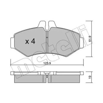 Колодки гальмівні (задні) MB Sprinter 308-316 95-06/G-class (W461/W463) 97-/VW LT 28-35 96-06 (22-0572-0)