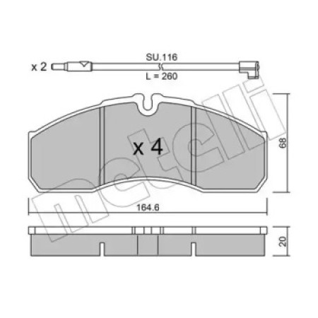 Колодки тормозные (передние/задние) Renault Master 04-10/Mascott/Iveco Daily 99-06 (с датчиками) (22-0578-3K)